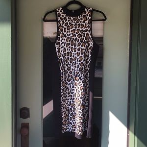 Leith Leopard Print Knit Dress